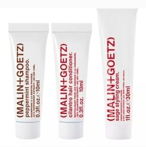 Malin+Goetz Hair and Styling Set in Reusable Clear Pouch